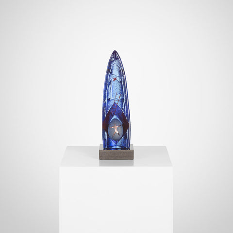Kosta Boda Glass Skulptur Beginning Halv Båt Blå - Norway Designs 