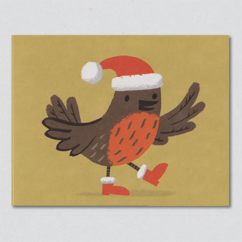 Julekort "Robin Red Boots"