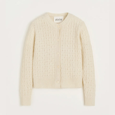 Aiayu-Dipti Cardigan Pure Ecru-Norway Designs