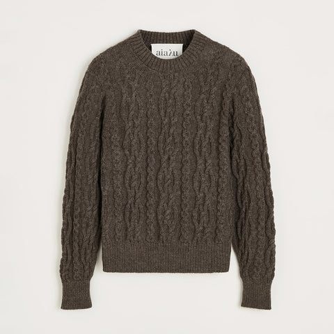 Aiayu-Orenda Sweater llama Smokey Brown-Norway Designs