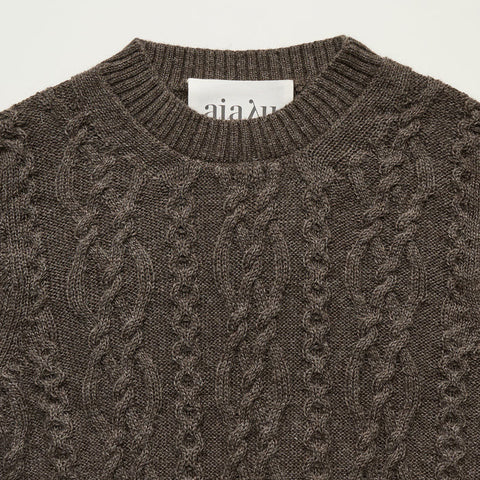 Aiayu-Orenda Sweater llama Smokey Brown-Norway Designs