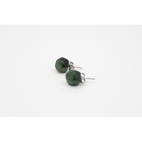Rock Tagua Earrings Green