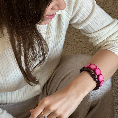 Angelica Leon-Eclipse Armbånd Fuksia-Norway Designs