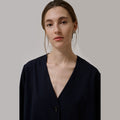 Anne-Mi Hazy ls Blazer i dyp marineblå ullstoff