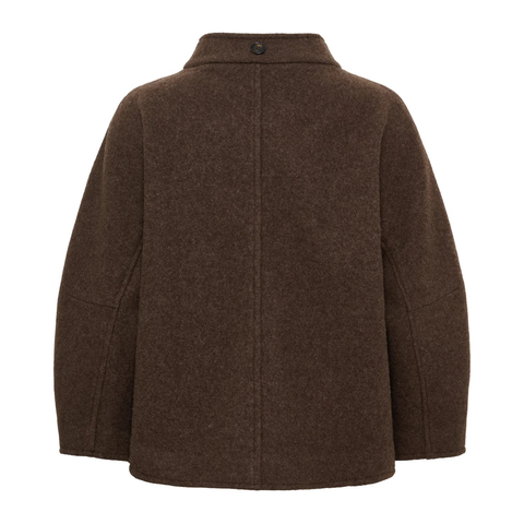 Thyme Kort Jakke Ull i brun merino ull fra Anne Mi