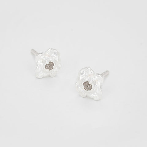 Bjørg Diamond Rain Ørepynt Small Sølv/Rosecut Diamant - Norway Designs