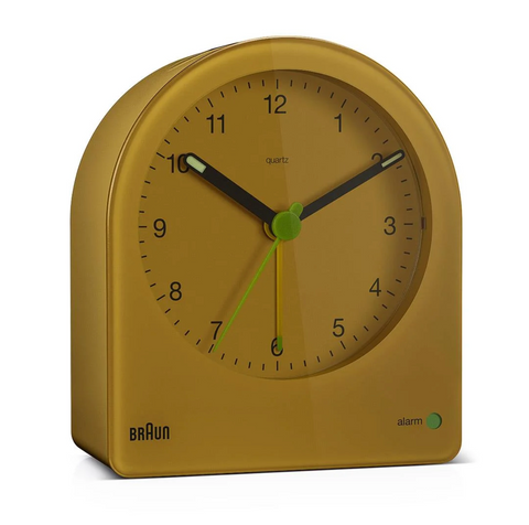 Vekkerklokke Analog Buet i Gul fra Braun