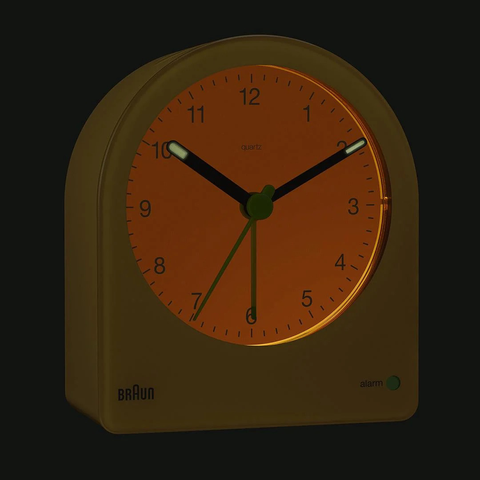 Vekkerklokke Analog Buet i Gul fra Braun