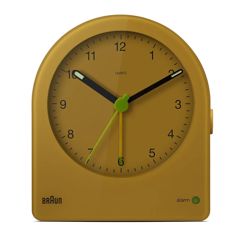 Vekkerklokke Analog Buet i Gul fra Braun
