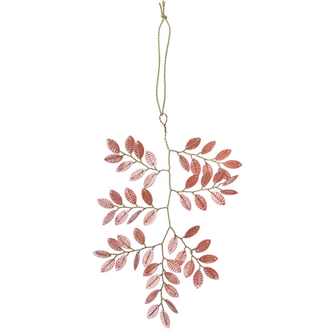 Bungalow-Julepynt Kvist m/Glassperler Lira Cerise H14cm-Norway Designs