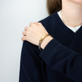 Deco Echo-Kube Armbånd Brun/Sort/Forgylt Sølv-Norway Designs