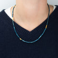 Deco Echo - Hematite Halssmykke Blå/Forgylt - Norway Designs
