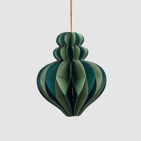 EDG - Julepynt Trottola Origami 10cm Grønn - Norway Designs