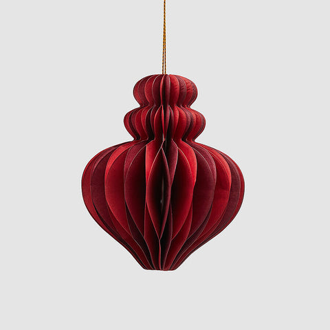 EDG - Julepynt Papirornament Trottola Origami 10cm Rød - Norway Designs