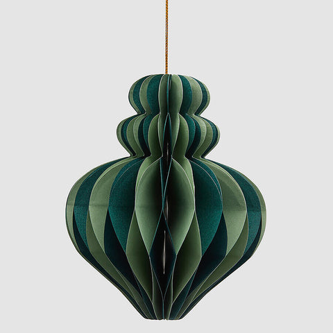 EDG - Julepynt Trottola Origami 15cm Grønn - Norway Designs