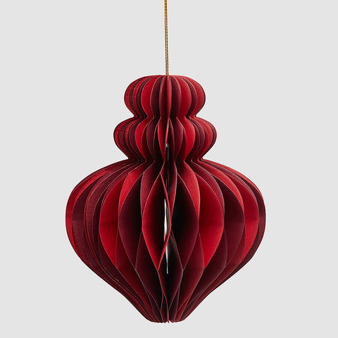 EDG - Julepynt Trottola Origami 15cm Rød - Norway Designs