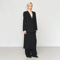 ESp Structure Blazer og clean wrap skirt i sort ull