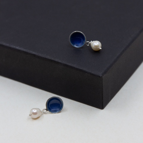 Embla-Boble ørepynt m/Perle Ola Blå-Norway Designs