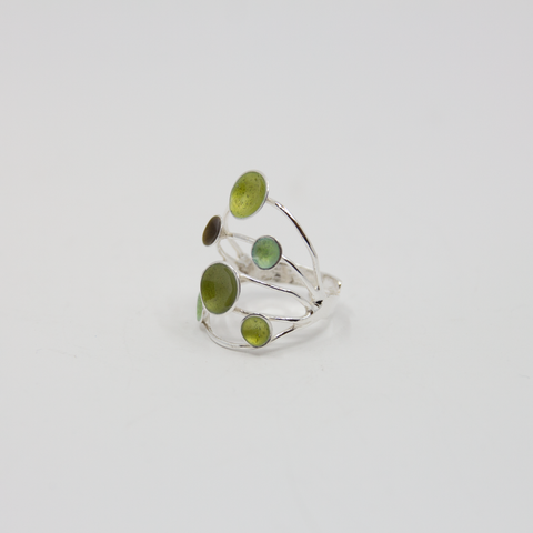 Embla Boble Ring 6 Bobler i olivenfarger