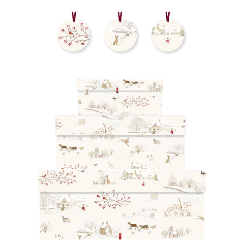 Gaveeske Snowy Village Medium fra Penny Kennedy