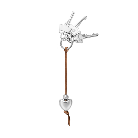 Hjerte Nøkkelring med Lærrem fra Georg Jensen
