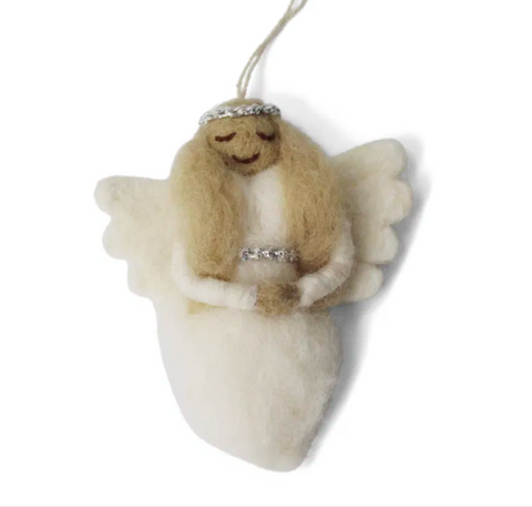 Gry & Sif - Julepynt Engel med Sølvglorie -  Norway Designs