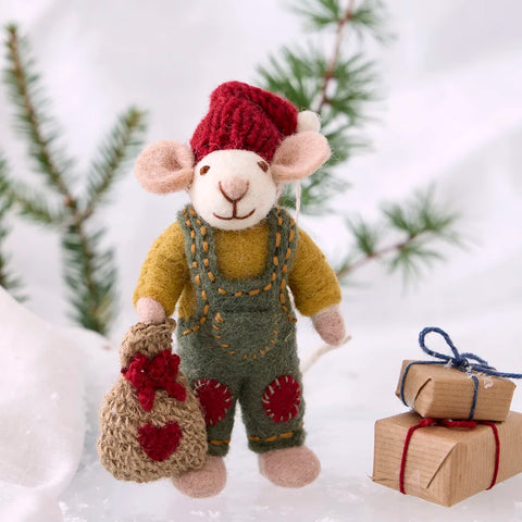 Gry&Sif - Julepynt Mus med Gavepose - Liten - Norway Designs