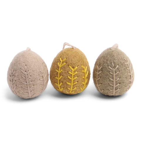 Gry & Sif-Påskepynt Egg 3stk Gul-Norway Designs