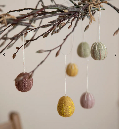 Gry & Sif-Påskepynt Egg 3stk Gul-Norway Designs