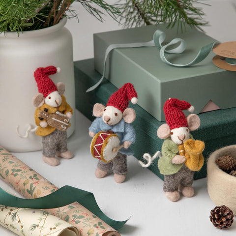 Christmas Ornament Orchestra Mouse with Violin