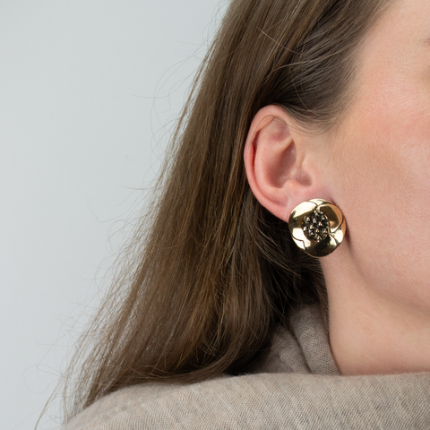 Hillestad - Valmue Ørepynt Klips Bronse - Norway Designs