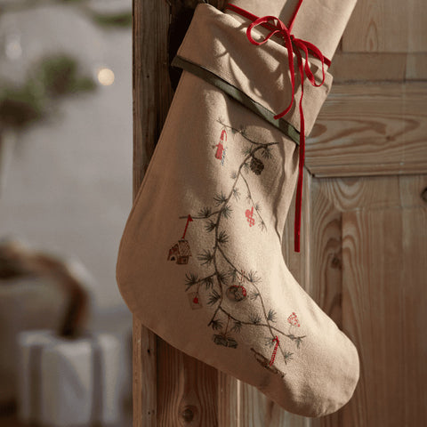 Hammershøi-Julestrømpe Christmas 46cm Sand-Norway Designs