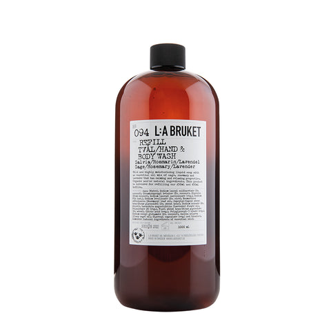 L:A Bruket-Hånd & Kroppssåpe No 104 Bergamott/Patchouli Refill 1L-Norway Designs
