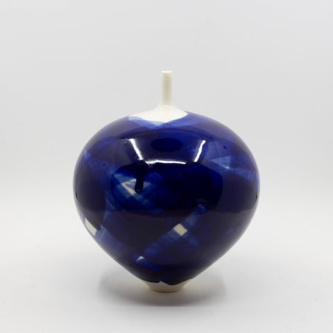 Henrik Rasmussen - Hvit/Blå blank vase - Norway Designs
