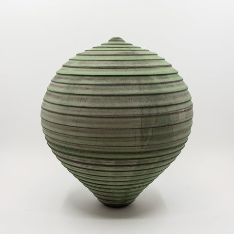 Henrik Rasmussen - Kulevase Stengods Grønn Riller - Norway Designs