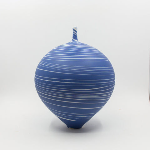 Henrik Rasmussen - Vase m/Hals Porselen Blå/Hvit - Norway Designs