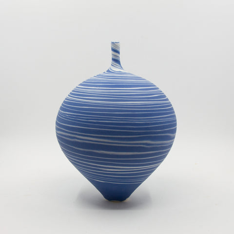 Henrik Rasmussen - Vase m/Hals Porselen Liten  Blå/Hvit - Norway Designs