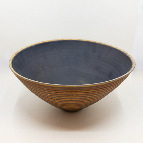 Henrik Rasmussen-Skål Stengods Sandgul Riller-Norway Designs