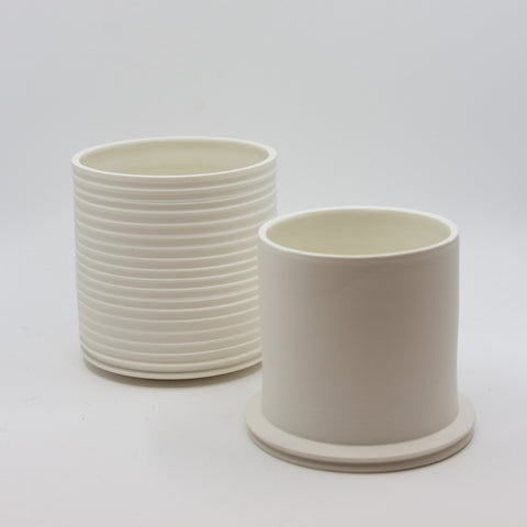 Henrik Rasmussen-Smørklokke Porselen Riller Hvit-Norway Designs