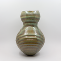 Vase Stengods Riller Grønn fra Henrik Rasmussen