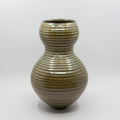 Vase Stengods Riller Grønn fra Henrik Rasmussen