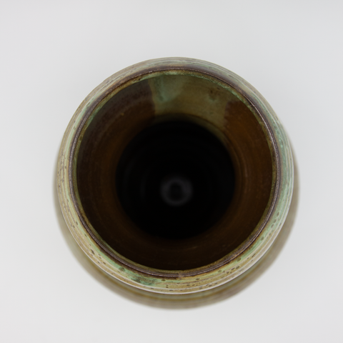 Vase Stengods Riller Grønn fra Henrik Rasmussen