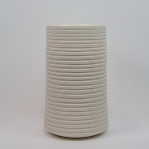 Henrik Rasmussen-Vase Sylinder Porselen Riller 2 porselen-Norway Designs