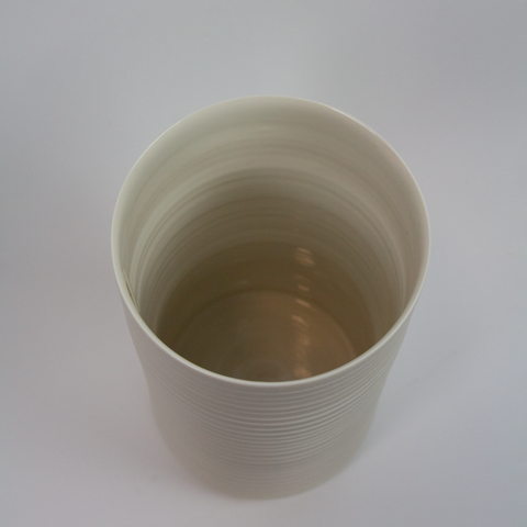Henrik Rasmussen-Vase Sylinder Porselen Riller 2 porselen-Norway Designs
