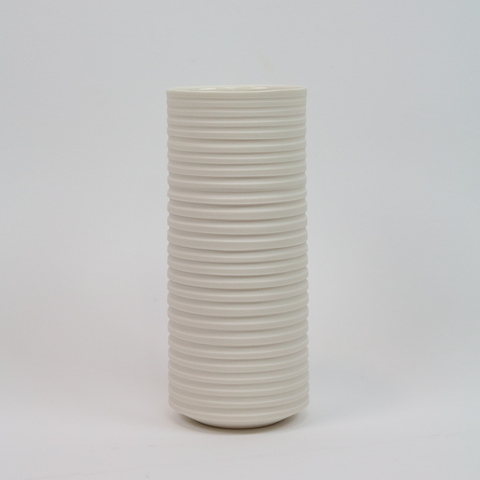 Henrik Rasmussen-Vase Sylinder Porselen Riller H20cm-Norway Designs