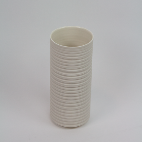 Henrik Rasmussen-Vase Sylinder Porselen Riller H20cm-Norway Designs