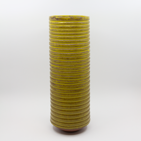 Vase Sylinder Riller Gul fra Henrik Rasmussen