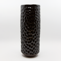 Vase Sylinder Stor Fasetter Blank Sort fra Henrik Rasmussen