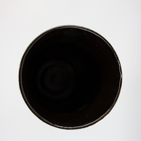 Vase Sylinder Stor Fasetter Blank Sort fra Henrik Rasmussen