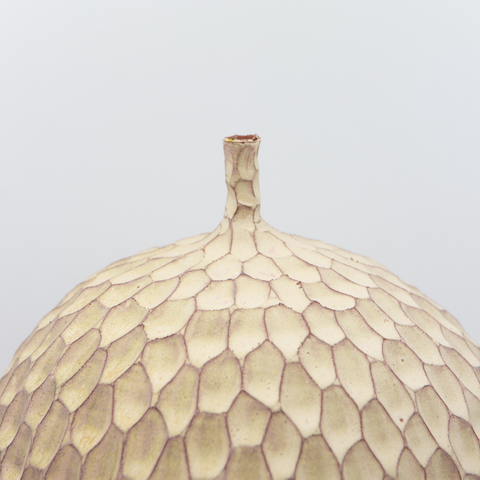 Vase m/Hals Fasetter Fersken fra Henrik Rasmussen